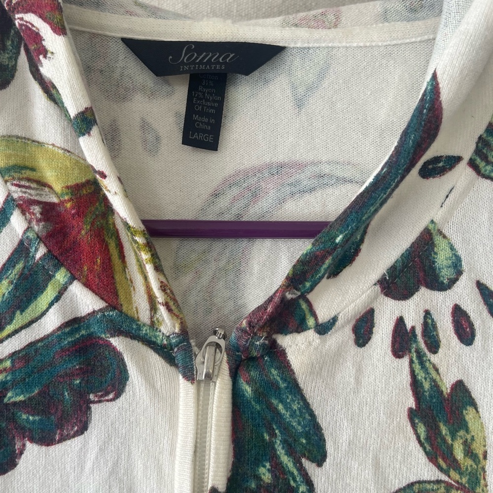 Soma Multicolor Floral Zip-Up Hoodie Jacket - Picture 6 of 7